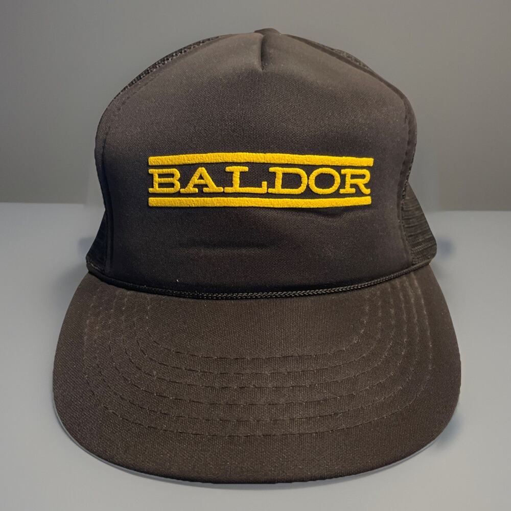 Baldor Electric Motors Vintage Black Adjustable Cap Brim Trucker